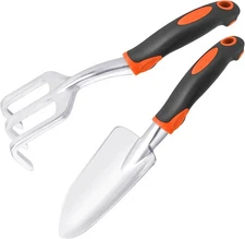Garden Tool Set, 2 Pack Heavy Duty Gardening Tools Set Include Orange 