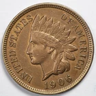 1906 Indian Head Penny Cent Extremely Fine (XF) (Cleaned)