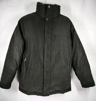 Claiborne Herren schwere Entendaunenfüllung Mischung schwarz Jacke Größe Large