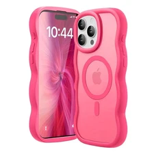 Wavy Frame Clear Magsafe Shockproof TPU Case For iPhone 16 Pro Max 15 14 13 12