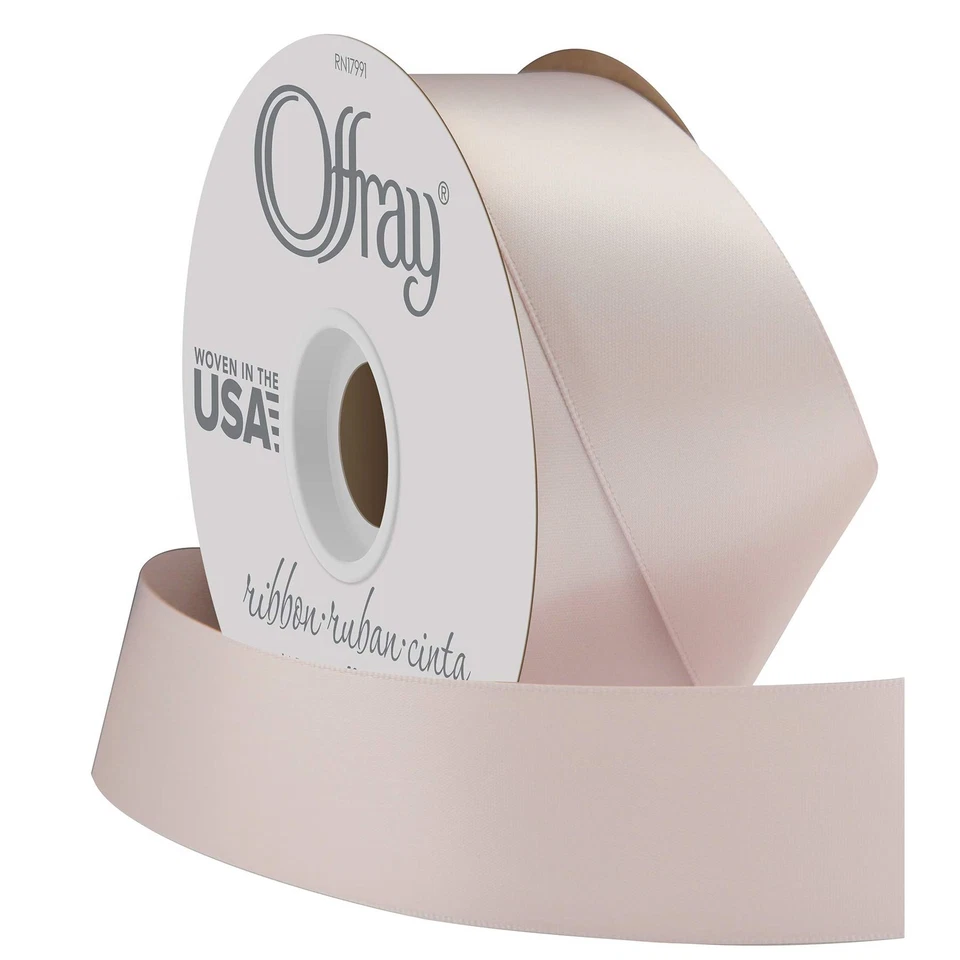 1.5 Inch 50 Yards Oyster Gray Double Face Satin Ribbon for Crafts and Decor - Image 2 of 3