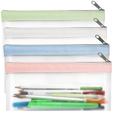 4 Pack Clear Pencil Pouch with Zipper Cute Pencil Bag for School Supplies