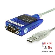 USB Serial Adapter FTDI Chip RS232 DB-9 920K w/TX/RX LED, Windows 10, 8, 7