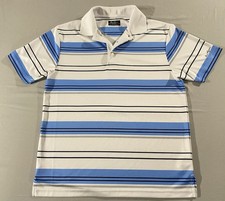 Ben Hogan Performance Mens Polo Golf Shirt Blue White Stripe Size M Medium