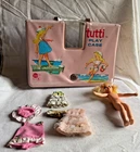 Vintage 1965 Tutti Doll Carrying Play Case - Pink Beach Print -  Made By Mattel