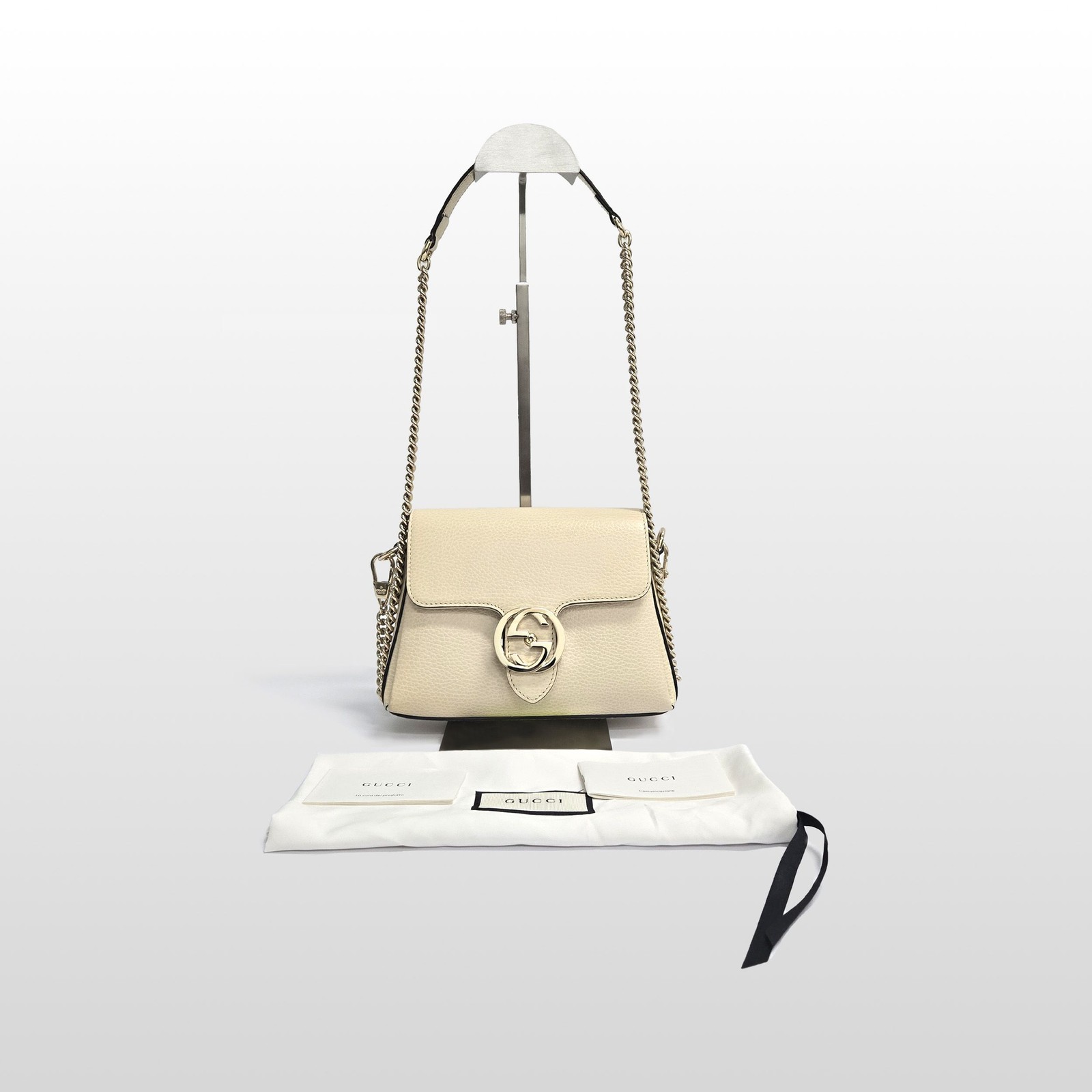 Gucci Beige Interlocking GG Chain Mini Shoulder B… - image 8