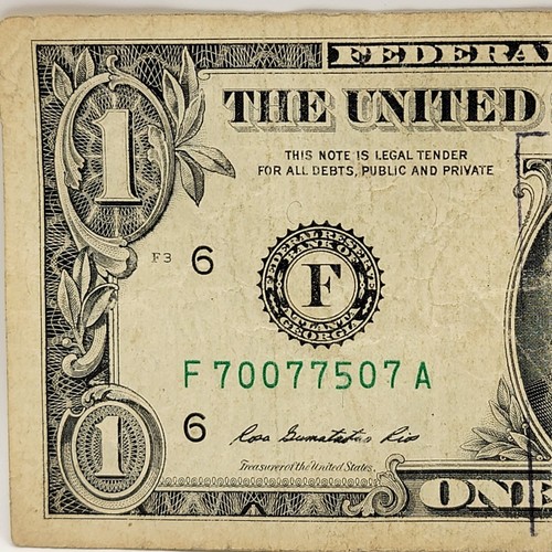007 James Bond Fancy Serial One Dollar Bill F70077507A FW 2013 Trinary Four 7s - Picture 4 of 8