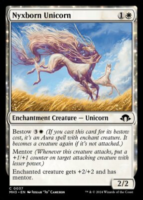 MTG Magic the Gathering Nyxborn Unicorn (37/703) Modern Horizons 3 LP