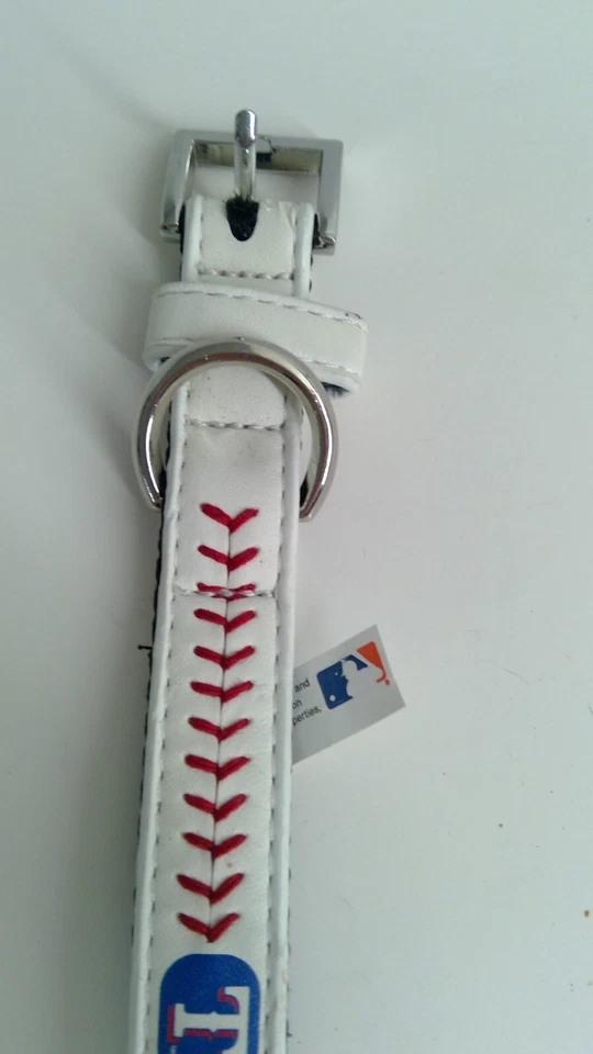 Gamewear Collar de Cuero para Perro MLB Texas Rangers Talla S 3/4" Ancho X 16" Largo NUEVO Foto 4 de 4