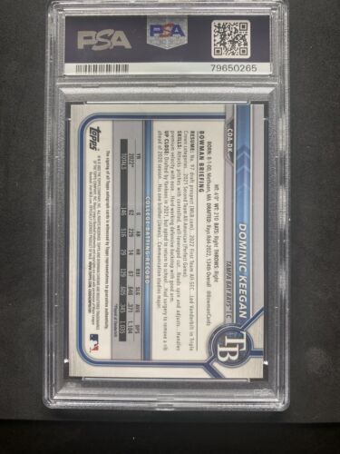 PSA 10 DOMINIC KEEGAN AUTO 2022 Bowman Chrome 1st BLUE REFRACTOR #/150 GEM MINT - Picture 2 of 2