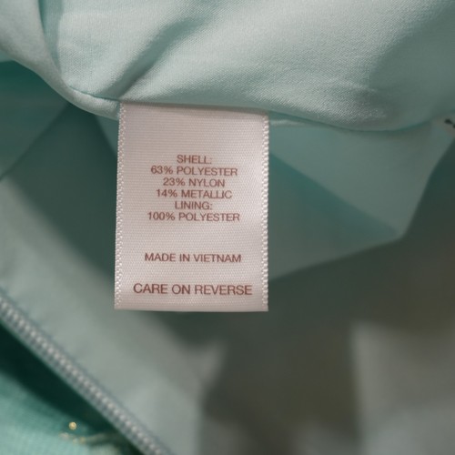 Eva Mendes NY&Co. Cocktail Dress Womens 2XL Mint Metallic Pleated Prom Party - Picture 12 of 18