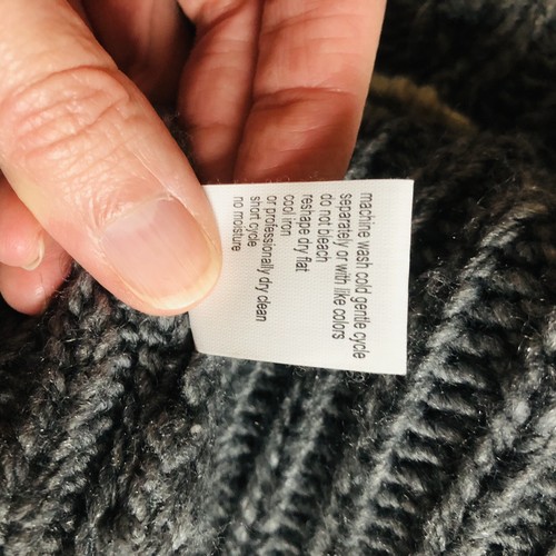 Anthropologie Elsamanda Size S Italian Wool Alpaca Gray Cream Cardigan Sweater - Picture 10 of 10