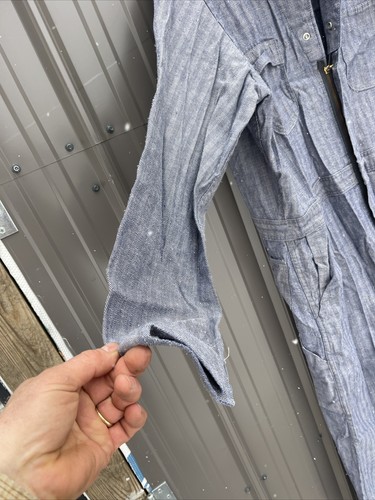 Vintage Blue Sears Tradewear Coveralls Size 46R Halloween Rail Road Mechanic - Picture 4 of 12