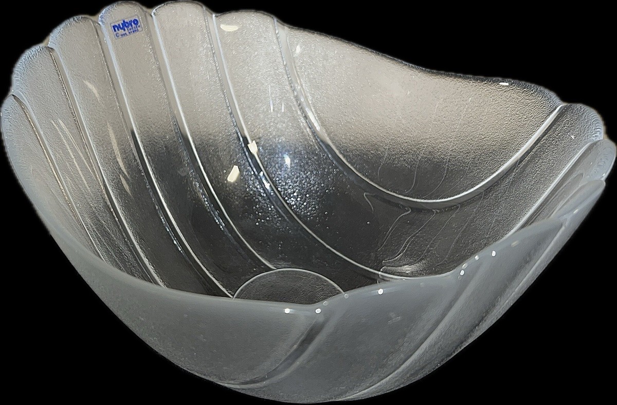 Nybro Brand Sweden Crystal Art Glass Bowl Boat | eBay