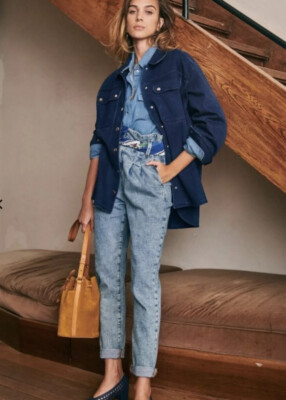 NWT Sezane Austin Paper Bag High Waist Jeans Size 34 / 2 (runs