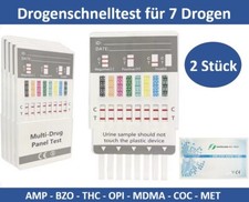 2x Drogenschnelltest - 7 Drogenarten: AMP - BZO - THC - OPI - MDMA - COC &ndash; MET