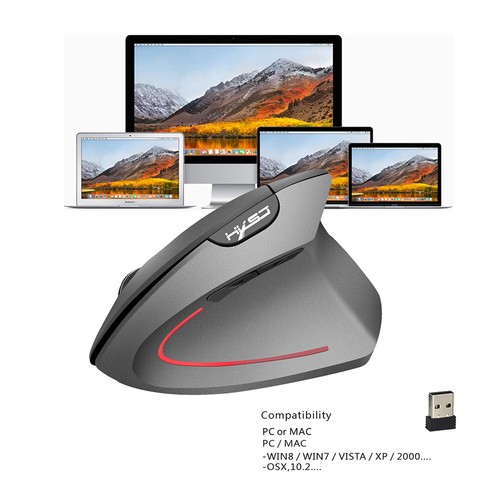 2,4 Ghz Funkmaus vertikale Mäuse 2400 DPI USB-Empfänger für Macbook Laptop R5F5 - Bild 6 von 12