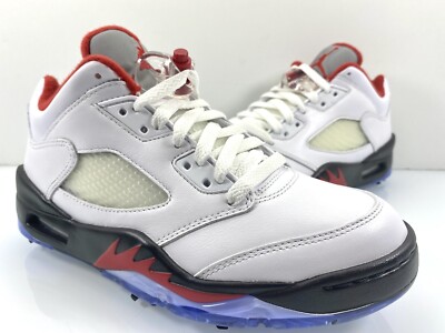 NIKE AIR JORDAN V LOW GOLF 5 WHITE FIRE RED BLACK CU4523 100 