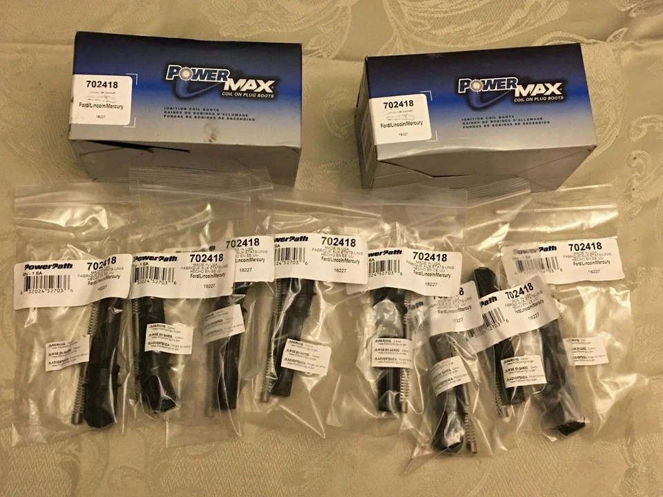 (x8) Bobina de encendido directo PowerMAX 702418 bota enchufable para Ford Lincoln Mercury Foto 3 de 4