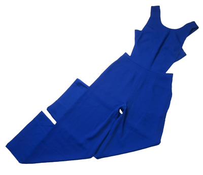 NWT BCBG MaxAzria Rossana in Royal Blue Satin Wide Leg Cutout