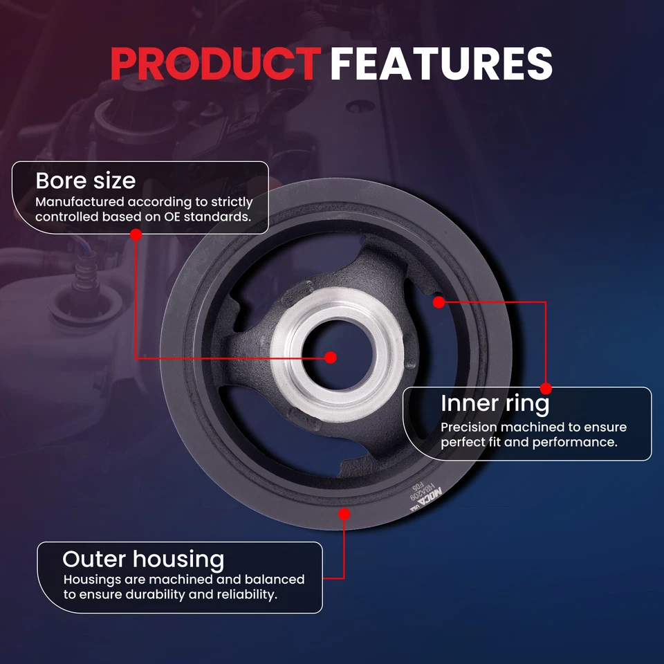 Harmonic Balancer Belt Component Kit for 07-08Cadillac Escalade GMC Sierra Yukon - Image 3 of 4