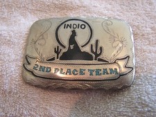 Vintage Belt Buckle Signed CB Indio 2nd Place Team