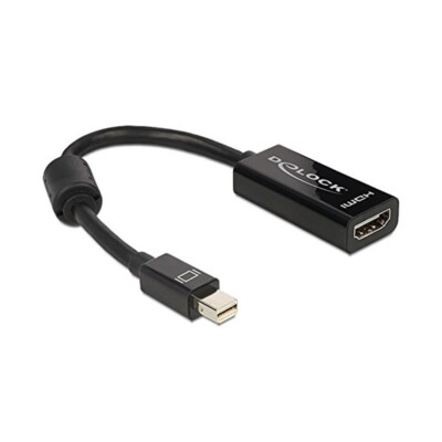 DeLock Adapter miniDisplayPort-Stecker auf HDMI-Buchse 19-polig schwarz