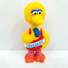 Rare Vintage SESAME STREET BIG BIRD as a LIFEGUARD MUPPETS INC Applause 3.5" T