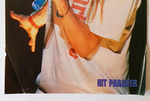 Axl Rose Hit Parader magazine pin-up pull-out poster 1 page vintage 90s - Picture 8 of 8