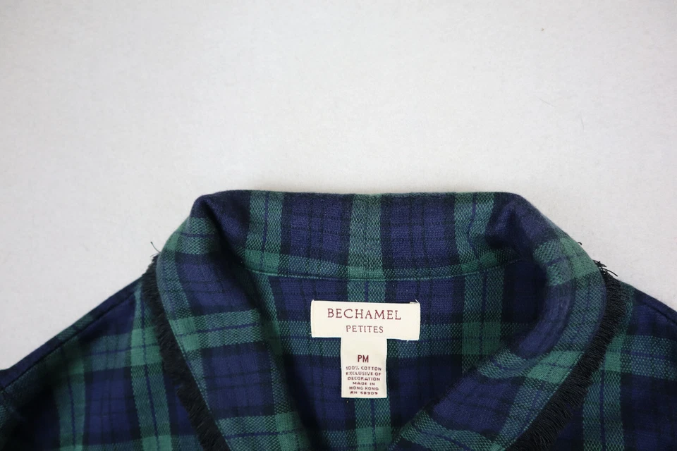 Chaqueta Blazer Mujer BECHAMEL Talla PM Azul Verde Cuadros Clásica Retro Foto 4 de 4