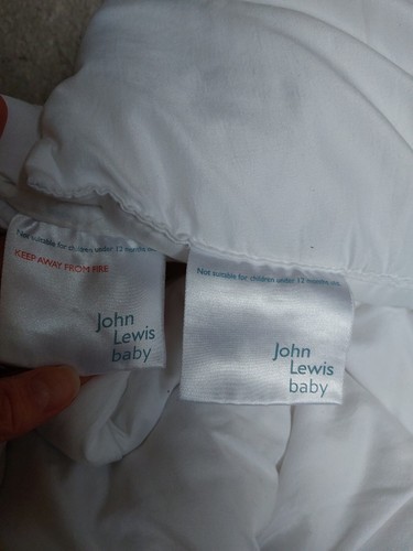duvet 150*120 cm & pillow 42*62 cm toddler cot John Lewis 4 tog - Afbeelding 2 van 3
