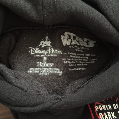 Disney Parks official boys Star Wars dark side black hooded sweatshirts size M - Picture 3 of 4
