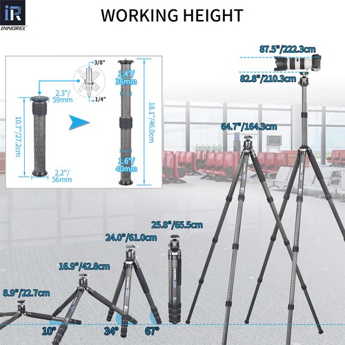 KT404C Carbon Fiber Compact Tripod 201cm Professional Heavy Duty Camera Stand - Picture 7 of 23