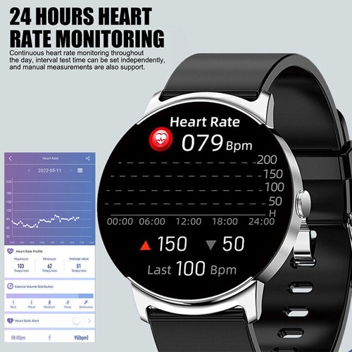 Smart Watch ECG/PPG Blood Glucose Blood Pressure Heart Rate Fitness Tracker New* - Zdjęcie 9 z 22