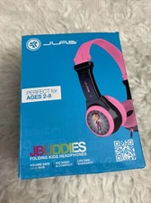 JLab JBuddies Folding Kids Headphones - Black/pink Ages 2-8