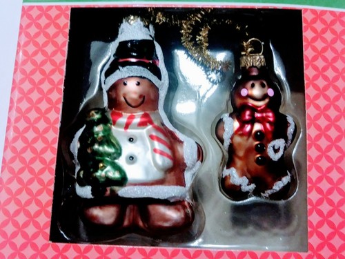 Merry Brite Christmas Blown Glass Ornament Gingerbread Men Vintage Holiday 2005 - Picture 5 of 6