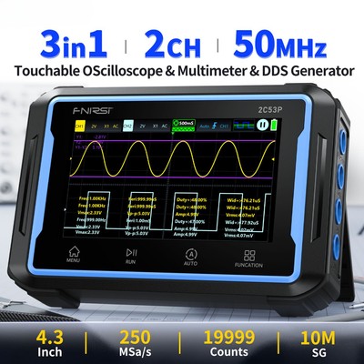 Touch Screen Digital Oscilloscope+Multimeter+Signal Generator 3IN1 Dual Channel