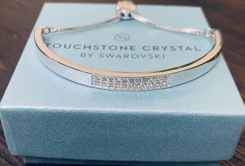 Swarovski Touchstone Crystal Slide Over Bracelet, Rhodium, BNIB - Picture 3 of 5