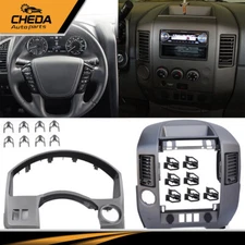 Fit For 2004-06 Nissan Titan Armada Instrument Cluster Panel & Dash Radio Bezel