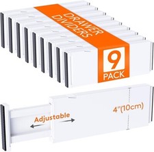 Lifewit 9 Pack Drawer Dividers 4" High 11-17" Adjustable Drawer Organizer