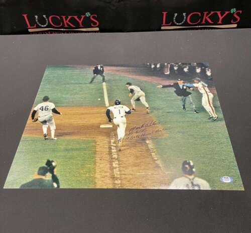 Mookie Wilson Signed Auto 16x20 Photo PSA COA IT GETS THROUGH BUCKNER 86 WSC - Picture 1 of 4