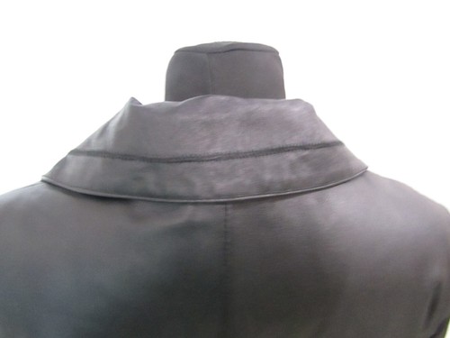 Style Collection Leather Jacket Ladies Long Black Button-Up Jacket UK Size 16 - Picture 8 of 17