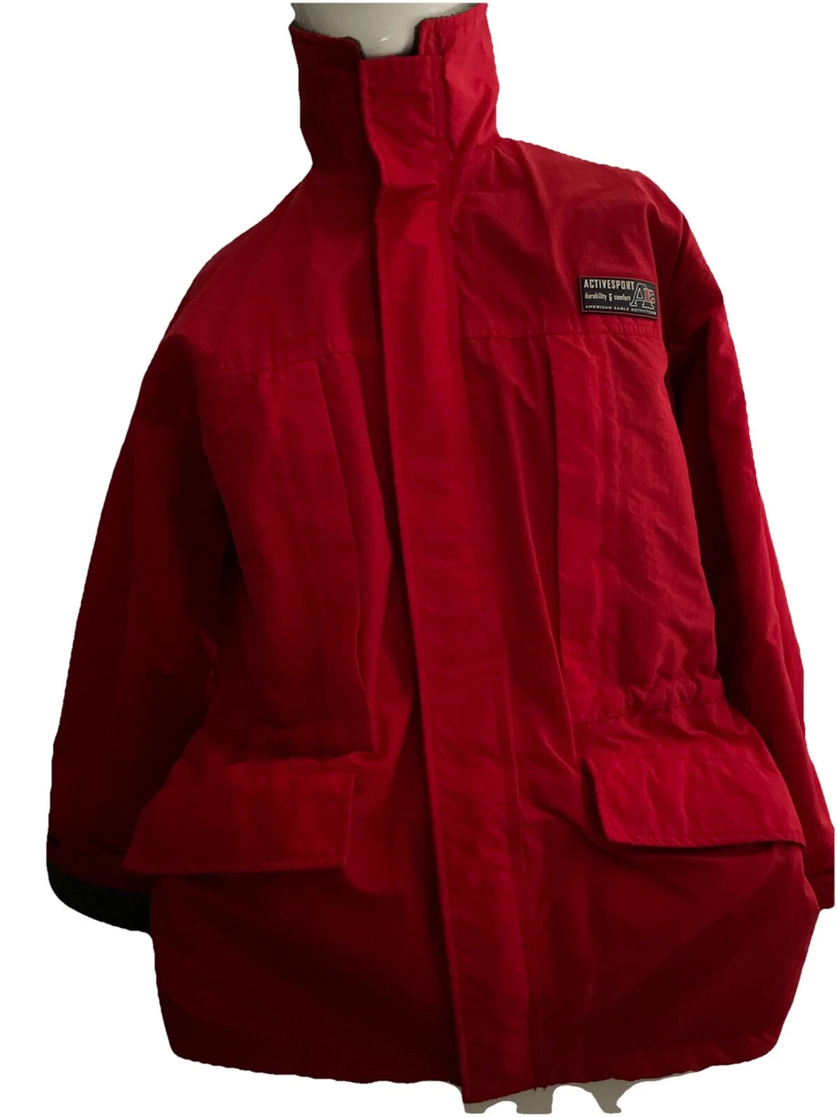 Vintage American Eagle Outfitters Size Medium Nylon Windbreaker Jacket Red