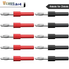 2/10PCS 4mm Banana Plug to 2mm Socket Adapter Connector Built-in Inner Spring