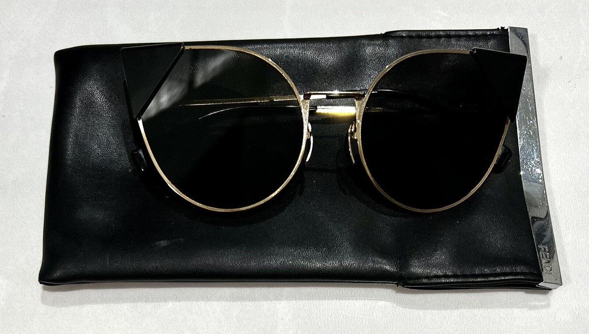Fendi Women's FF0190S FF/0190/S 000 Black/Gold Fashion Cat Fendi Women's FF0190S FF/0190/S 000 Black/Gold Fashion Cat