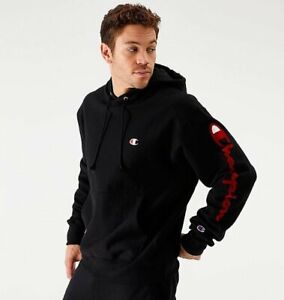 champion hoodie black and red