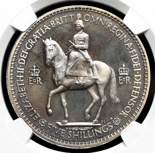 GREAT BRITAIN 1953 Elizabeth II Coronation Proof Crown, NGC PF66 Cameo