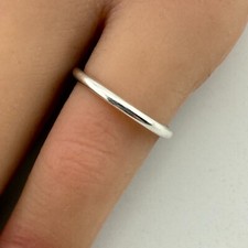 Q.G. Vintage 925 Sterling Silver Engagement Wedding Band Ring Sz 6.5 1.4g 