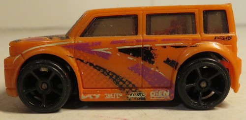 Scion xB Hot Wheels Orange with Purple Graphics HW 2004 Plastic Frame Loose Toy - Picture 5 of 16