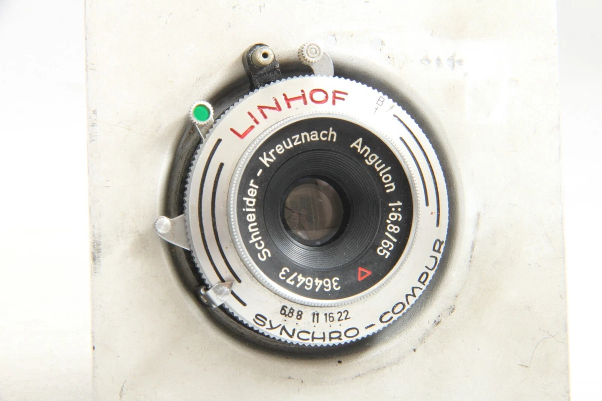 Excellent Linhof Schneider Angulon 65mm f/6.8 Lens Compur Shutter #4388